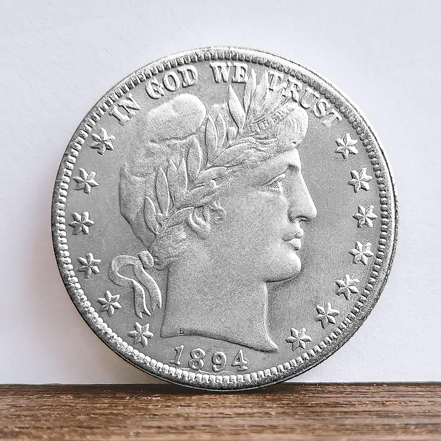 Двустранен Монети Фризьор, 1893 и 1894 г. 25 на Сто Монети Чуждестранни Монети от Мед със сребърно покритие на Стари