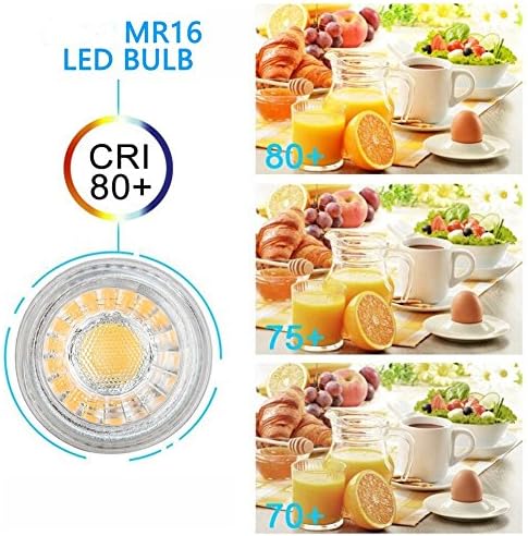 CTKcom 5W MR16 COB led крушки (4 опаковки)- Led Прожектор Cob AC / DC 12v 50 W Еквивалент на галогенного светлина 6000