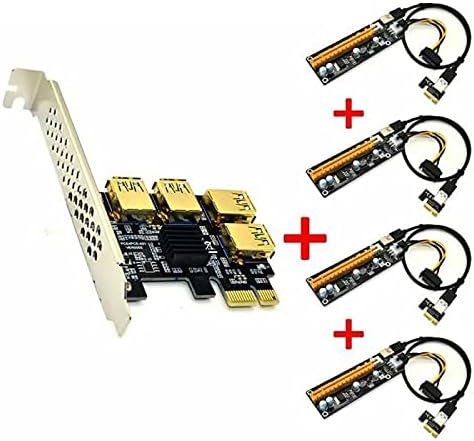 Конектори PCI-E Странично Card 1 Завой 4 Слота PCI-Express от 1x до 16x USB 3.0 за Майнинга Специален Адаптер, PCIe Конвертор
