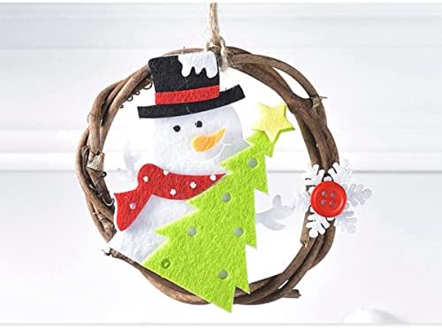 WDhomLT 3,5-Инчов Коледен Венец Дядо коледа, Снежен човек Лосове Конфетная Пръчка Коледна Зимна Венец Закачалка с Венец