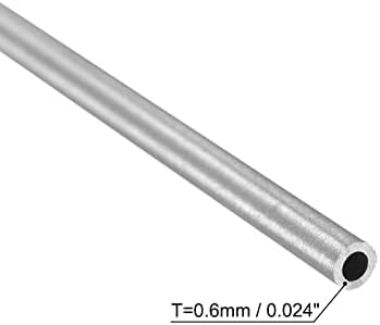 uxcell 304 Кръгла Тръба от неръждаема Стомана с диаметър 3 мм 0,6 мм, Дебелина на стената 300 мм, Дължина