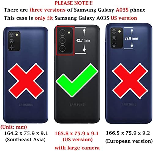 Съвместим с Samsung Galaxy A03s американската версия 5G 2022 Чанта-портфейл и Премия Ретро Кожен Флип-Притежател на кредитна