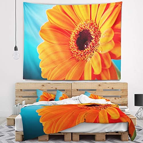 Дизайнерско бижу Orange маргаритка Гербер близък план, Цветя, Гобеленовое Покривки, декорация на стените в дома и офиса,