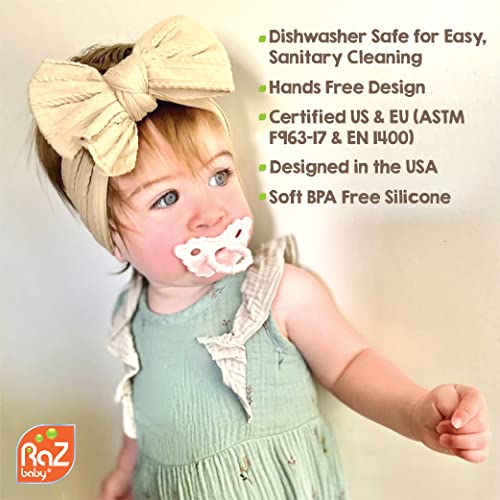 Мека силиконова играчка-прорезыватель RaZbaby за бебета и за бебета от 3 м +, Текстурирани dummy за улесняване на никнене