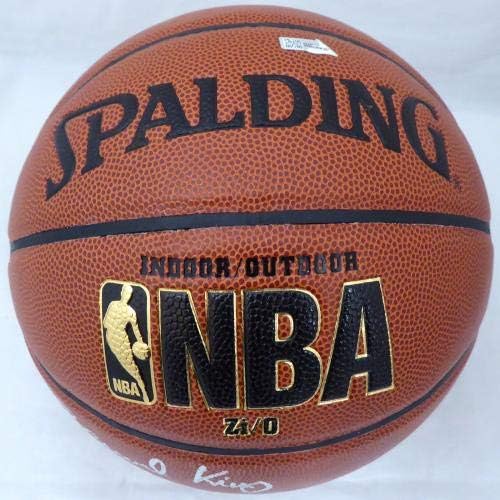 Баскетболни топки с автограф на Бърнард Кинг Spalding I / O Баскетбол New York Knicks HOF 2013 Steiner Holo Stock 185851