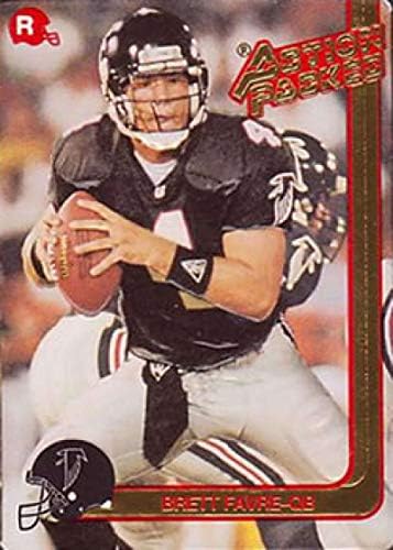 1991 Действие актуализация за начинаещи Футбол # 21 Брет Favre RC Карта начинаещ Atlanta Соколи Официалната търговска картичка NFL с релефни 3-D