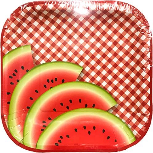 Хартиени чинии Summer Watermelon Square 7,25 инча (Десертни чинии; 16 броя)