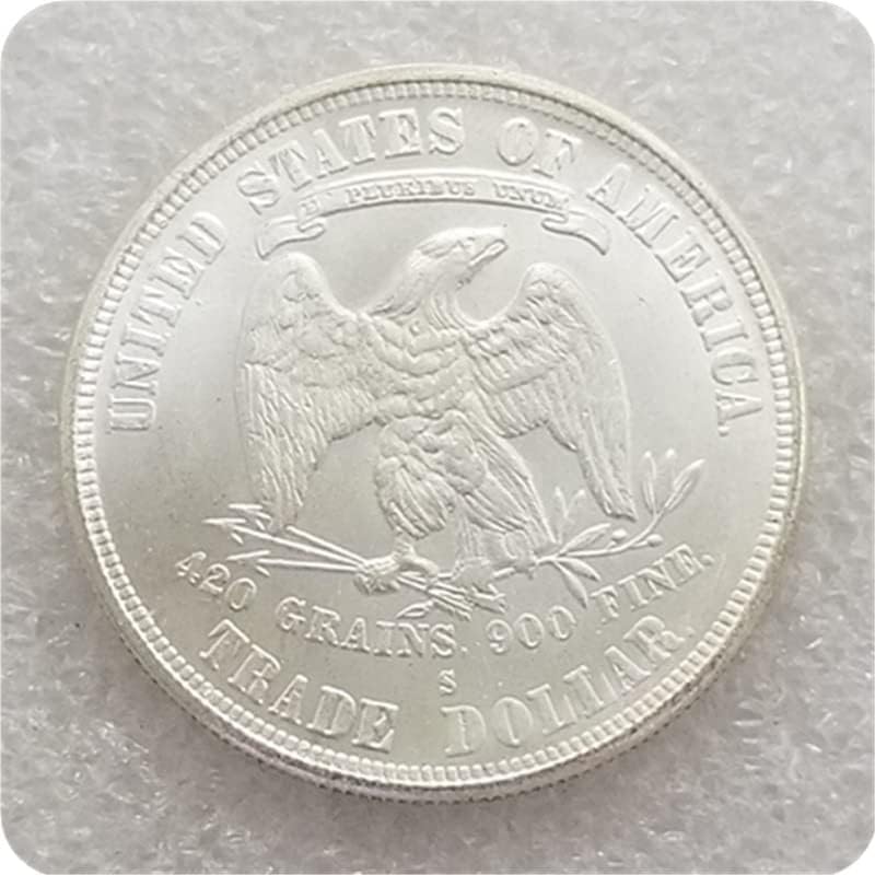 QINGFENG Старинни Занаяти Американска Монета 1875-Те Години Седнала Цвете Чуждестранна Възпоменателна Монета Сребърен