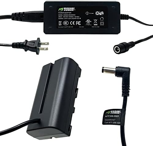 Wasabi Power DCC-NPF550 Фиктивен Батерия dc и ac адаптер за Sony NP-F330, F530, F550, серия L