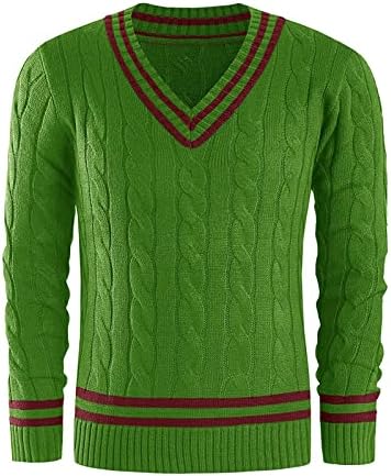 DuDubaby/ Мъжки Грозен Пуловер, Пролетно-Есенен Пуловер с дълъг ръкав, Райе Бизнес Пуловер