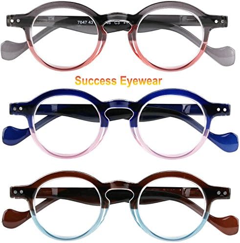 Очила за четене Success Eyewear, 3 Двойки, Модни Очила за Четене на Пружинном Панта, Мъжки и Женски Очила за Четене