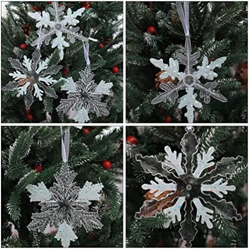 3 Опаковки Снежинки Украса 5 Инча Големи Висулки във формата На Снежинки, Коледно Дърво, Бяло Подвесное Украса за Зимно Парти Коледни Аксесоари За Партита