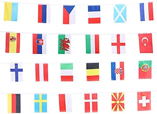 Банер на Купата на европейското Първенство Ред Знамена Ред Флаг Вимпел на Европейския 24 Орнаменти и Висящи Голям Орнамент
