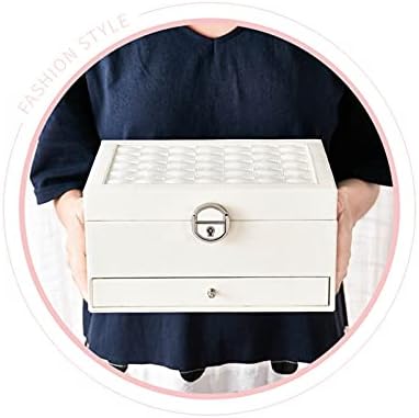 HNGM Кутии и организаторите богат на функции за автоматична ковчег за бижута за жени Нова кожена бижутерия дисплей Многопластова