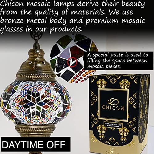 Турска лампа с мозайки ръчно изработени CHICON | Мозайка от естествен стъкло | Произведение на изкуството, в уникални