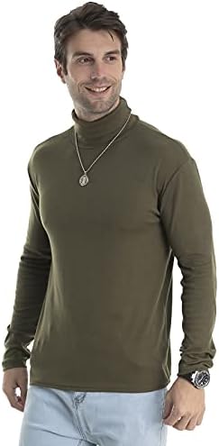 Мъжки Монтиране Лек Пуловер с дълъг ръкав, тениски с високо воротом и Топ