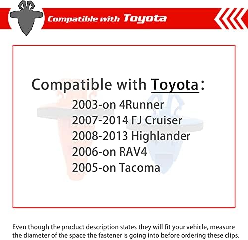 OTUAYAUTO 50 бр. скоби за подкрылков - Смяна на съединителни скоби за Toyota 4Runner, FJ Cruiser, Highlander, RAV4, Tacoma