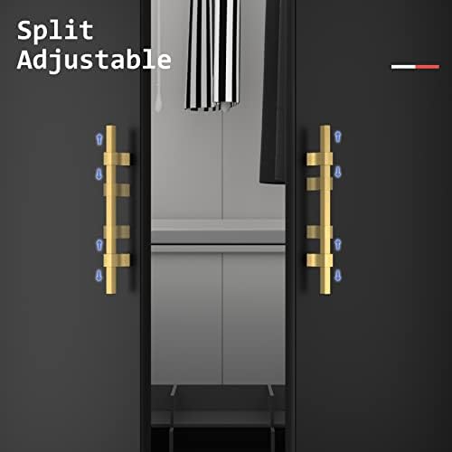 homdiy 10 X Регулируеми чекмеджета За шкафове със Златни Дръжки за Шкафове, С Регулируемо Разстояние между дупките от