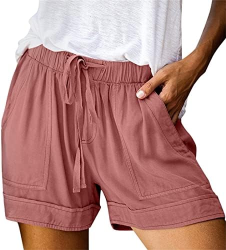 Дамски къси панталони LENSSE Свободно намаляване на S-5XL с Висока Талия и Джобове, Разтеглив Ежедневни Летни Плажни