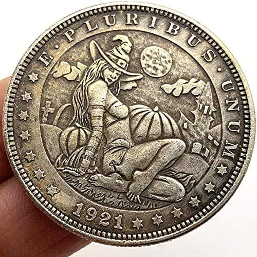 1921 Скитащи Монети Хелоуин Тиква Античен Мед, Старо Сребро Възпоменателна Монета COPYSouvenir Новост Монета Подарък