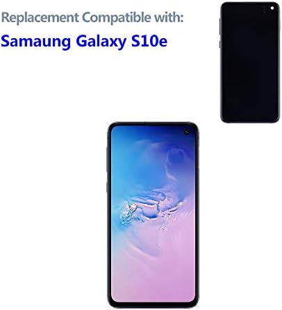 SWARK AM-OLED е Съвместим с Samsung Galaxy S10e G970 G970F DS G9730U (черен с рамка) LCD дисплей със сензорен екран +
