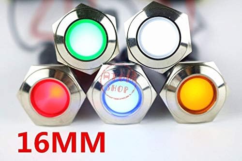 YM045 16 мм сигнална лампа power pilot lamp12V 24V 110v 220V-метална водоустойчива led индикатор лампа - (Цвят: червен,