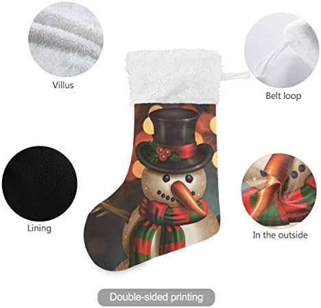 Коледни Чорапи PIMILAGU с Коледните Снеговиком, 1 Опаковка, 17,7 инча, Окачени Чорапи за Коледна украса