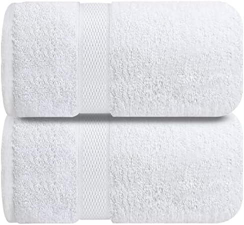 Infinitee Xclusives Комплект Бели Хавлиени кърпи премиум клас- Хавлиени кърпи [Опаковка от 2] - Постелки за баня [Опаковка
