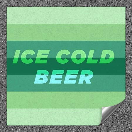 Ледено студена бира -Модерен наклон Сверхпрочная Промишлена Самозалепваща Алуминиева Стикер на стената | 36 x36