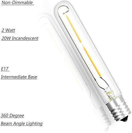 Bonlux LED T6.5 Лампи прозрачен осветление знак за изход, Мидълуер основа E17 мощност от 2 W T6.5 Led лампа за домакински