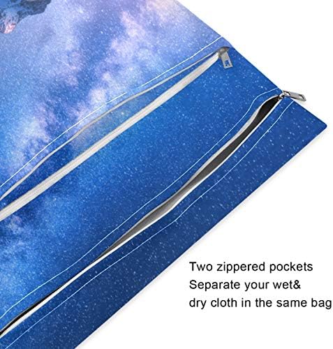 Водоустойчив Мокри чанти KEEPREAL с норвежки зимна принтом - Машинно Пране | Влажна Суха чанта за Филтър Памперси, Бански,