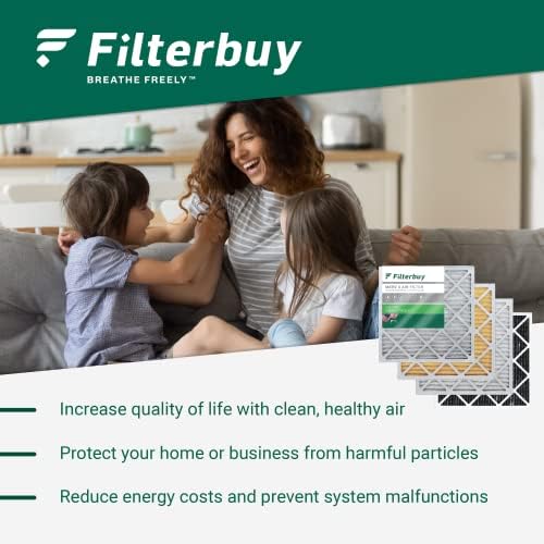 Filterbuy Въздушен филтър 17,5x23,5x1 за защита от прах MERV 8 (3 броя), плисе заменяеми въздушни филтри за печки ОВК