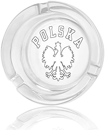 Polska Гордостта на Полската държава със Стъклен Пепелник за Цигари Около Пепелника Портативният Притежателя Пепел Калъф