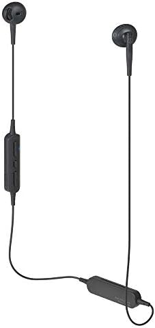 Audio-Technica ATH-C200BT Безжични слушалки в ушите Bluetooth с Вграден микрофон и дистанционно управление, Черни