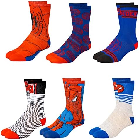 Чорапи Marvel със спайдърмен на за момчета и Мъже, 6 Опаковки Чорапи за Мъже и Момчета, Мъжки Спортни Чорапи, Спортни Чорапи за момчета,