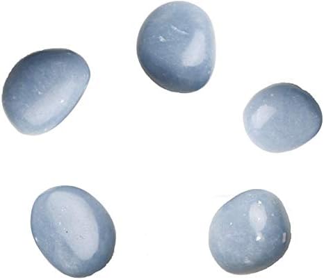 CircuitOffice 5 парчета камъни във формата на ангелита (около 0,5-1,25 инча) - Лечебни камъни, Метафизически Изцеление, Камъни Чакра за Вики, Рейки, Лечебна, Метафизични, Чакра,