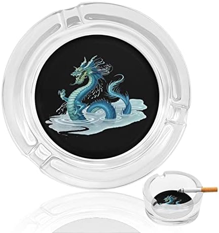 Китайски Дракон, С Красив Дизайн Пепелници от Дебело Стъкло Класически Кръгъл Мундщук за Цигари Офис Украса Начало на