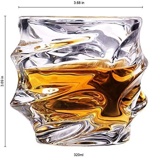 Гарафа за уиски, Комплект Чаши за уиски от 4 Чаши за уиски Ултра Прозрачен цвят, Старомоден Кристал, Кристални Чаши за