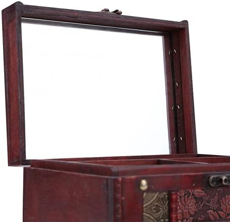 1бр Реколта Козметична Кутия Класическа Дървена Кутия За Съхранение на Бижута Ракла За Съхранение на Огледала