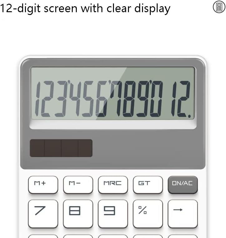 Модерен калкулатор GANFANREN 12-битов Персонален калкулатор с голям екран, Специален калкулатор за Слънчева финансово