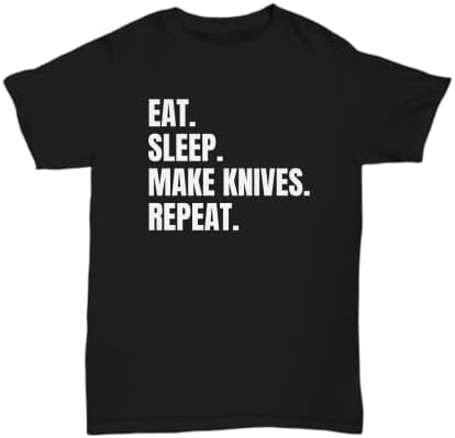 realpeoplegoods Нож Производител Подарък Нож Производство на Ризи Bladesmith Подарък Knifemaker Подарък Eat Sleep Производство