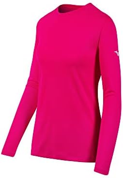Женска тениска Мизуно с дълъг ръкав, Шокиращо Розово, X-Small