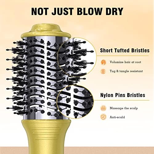Пътна Четка за изсушаване на косата със Сешоар, Инструменти за стайлинг на коса 4 в 1, Пътна четка за горещ въздух 125