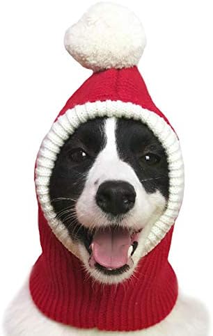 Коледен Костюм под формата на Кучешки Шапки за Голяма Средна Кучета, Топла Зимна Шапка за Кучета, Утепляющая Врата, Превръзка