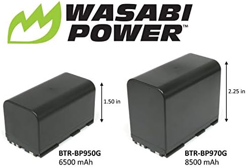 Батерия Wasabi Power (2 комплекта) и зарядно устройство за Canon BP-950G, BP-955 и RED Komodo 6K