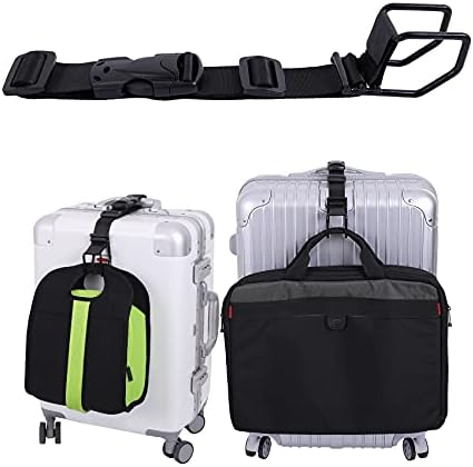 Каишка с кука за съхранение на багаж, J-образна кука, за да добавите етикет чанти, Кука за колан чанти с няколко регулировками със свободни ръце (черно-Среден размер)