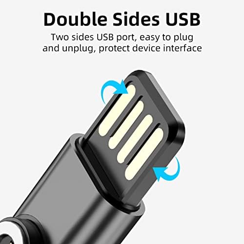 Магнитен кабел за зареждане, универсален Магнитен Засмукване USB Адаптер за Преносим адаптер с 3 Подвижни части за свързване,