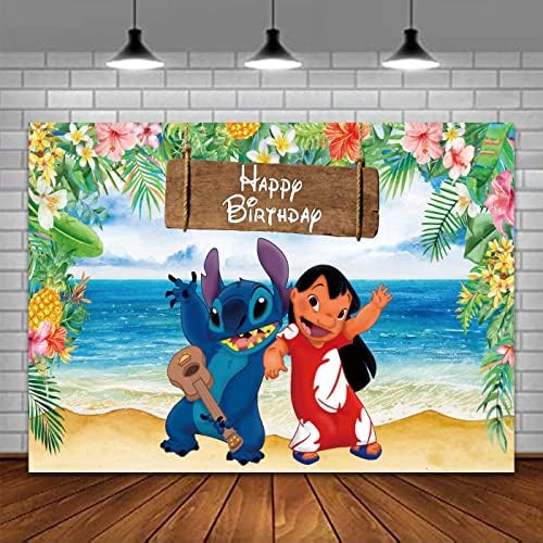 Qingyann 5x3ft Luau Годишният Фон За Снимки Хавайски Фон за Парти Тропически Плаж честит Рожден Ден Банер Украса