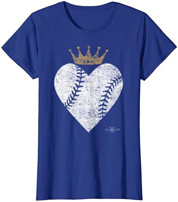 Реколта Тениска Royal Baseball Сърце със Средна Корона Alt