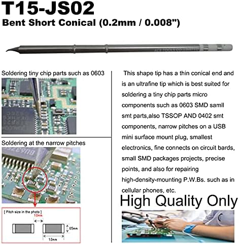 T15-JS02 Извити Кратък Конична Кръгъл връх 0,2 мм за запояване FX-9501 FM-2028 FM-2027 FM-2021 FX-950 FX-951 FX-952 FM